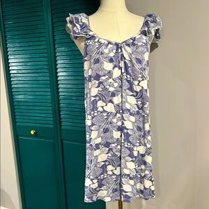 Ella moss Floral Blue and White Dress XS